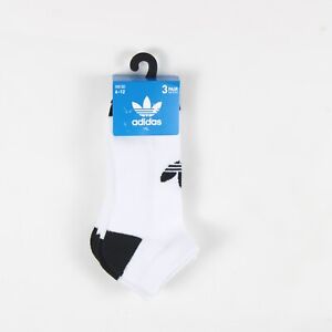 Men's Adidas Originals Cushioned Low Cut 3 Pair Socks White / Black 5156463A