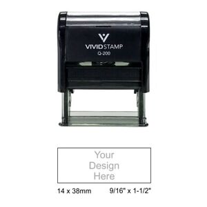 Vivid Stamp Q-200 Customizable Self-Inking Stamp - Black Body