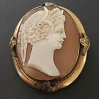 GOLD Filled Antique Victorian Brooch Pin Shell Cameo 12 Grams 593