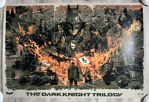 The Dark Knight Batman Purging Fire Variant Print Poster by Gabz x/150 Nt Mondo