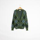 Vintage Puritan Mohair Wool Cardigan Sweater Sz XL - Argyle Jumper Distressed