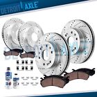 Front & Rear Drilled Rotors Brake Pads for Chevy GMC Silverado Sierra 1500 Tahoe