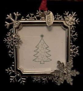 2021 DATED SPARKLING SILVER SNOWFLAKE CHRISTMAS TREE PHOTO FRAME ORNAMENT~NEW