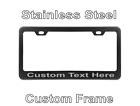 Metal License Plate Frame With TEXT  Black Stainless Steel Custom For Kia (For: 2013 Kia Soul)
