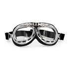 Retro Motorcycle Goggles Aviator Pilot Vintage Eyewear Glasses Clear Lens