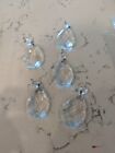 Vintage Teardrop Crystal Chandelier Replacement Piece Wired Faceted Clear Prism