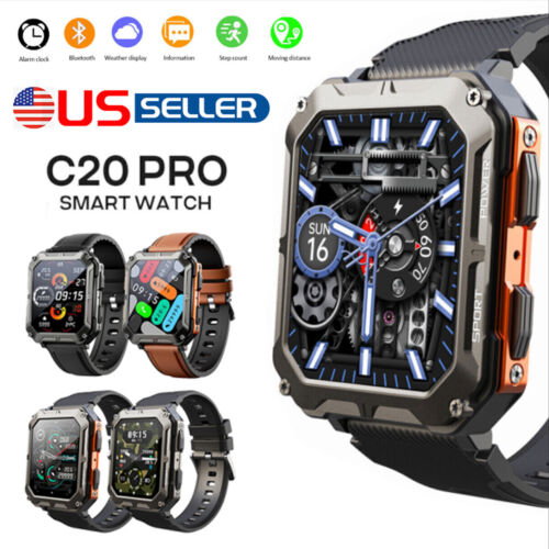 Military Smart Watch for Men(Answer/Make Calls) Rugged Tactical Sport Wristwatch