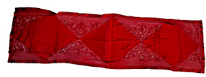 Preston & York Hand Beaded Wrap Scarf Blood Red Silk Vamp