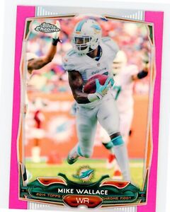 E351 MIKE WALLACE PINK MINI REFRACTOR 2014 TOPPS CHROME 16/25 MIAMI DOLPHINS #68