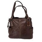 Fossil Bag 1954 Large Purse Brown Leather Zip Pebbled 75082 Key Hand Hobo