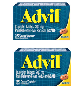Advil Ibuprofen Pain Reliever Fever Reducer (NSAID) 200mg 100 Ct Lot 2 Exp 8/24
