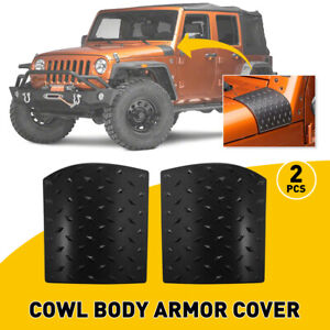 For Jeep Wrangler 2007-18 Cowl JK Armor Body Cover Trim Exterior 2PC Accessories