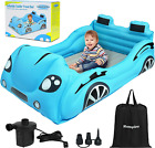 Inflatable Toddler Travel Bed with Safety Bumper,Portable Racecar Toddler Bed Ai