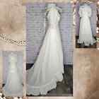 Vintage Eyelet Lace Wedding Gown with Matching Hat
