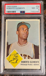 1963 Fleer #56 Roberto Clemente PSA 8 NM-MT Pittsburgh Pirates Baseball Card