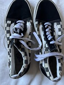 VANS Off The Wall Checkered Lace Up Low Top Black/white Sz Women’s 8