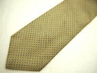 Brooks Brothers 346 Mens Necktie Tie Gold Blue Checkered Textured Silk 58