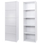 5 Tier White Bookcase Bookshelf Storage Wall Shelf Organizer for Living Room