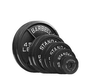 Weights 245lb Cast Iron Olympic Set 2-2.5 2-5’s 2-10’s 2-25’s 2-35’s 2-45’s