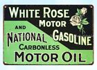 Decorative Collectibles WHITE ROSE GASOLINE NATIONAL MOTOR OIL metal tin sign