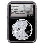 2021-W Silver Type 1 Proof American Eagle NGC PF70 UC FR Black Core Holder Ex...