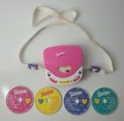 Vintage Barbie Pretend CD Player 4 Discs 32 Songs 1996 Pink Preowned Works Great