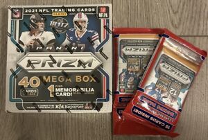 New Listing2021 Panini Prizm Football NFL Mega Box + 2 Cello Fat Packs