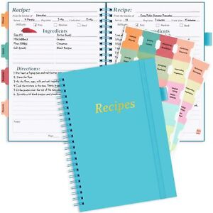 PECULA Recipe Book Recipe Book to Write in Your Own Recipes Blank Recipe Book