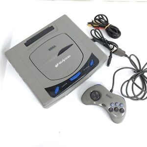 Excellent Sega Saturn Gray Console Japanese System Bundle with controller 0424VG