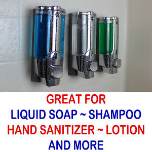 Wall Soap Sanitizer 350ml Bathroom Washroom Shower Shampoo Dispenser, 3-Pack