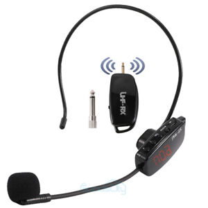 Advanced UHF Wireless Microphone Headset, 165FT Range, Working Time 6H,1/4''Plug
