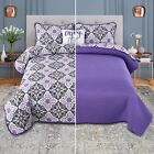 4 Piece Bedspread Coverlet Quilt Sets Soft Lightweight Reversible Bed Throw Sets