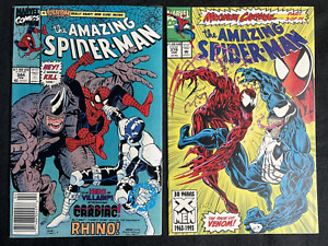 Amazing Spider-Man #344 newsstand (1991) + BONUS #378 (1993) 2 Carnage keys!