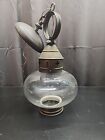 Vintage Hanging Nautical Lantern Electric Light Clear Onion Globe