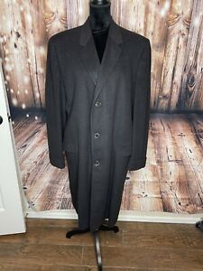 Vintage 1979 Mens Long Black heavy Wool Trench coat jacket Sz 41 Long Union Made