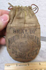 Vintage seal of North Carolina Plug Cut empty tobacco pouch bag, great graphics