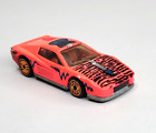 1986 Hot Wheels Revealers Ferrari Testarossa Pink w/Guitar Orange Rims Rare