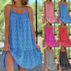 Women Mini Sundress Boho Floral Beach Dress Ladies Holiday Summer Plus size US *