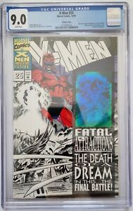 X-Men #25 Hologram B&W Variant CGC 9.0 BLACK and WHITE Sketch Fatal Attractions