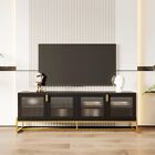 TV Media Console with Sturdy Metal Legs for Living Room