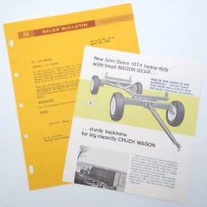 VTG 1962 John Deere Tractor 1074 WAGON Dealership Sales Bulletin & Brochure