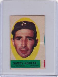 1963 Topps Peel-off Sandy Koufax Los Angeles Dodgers, Ex. FREE SHIPPING