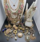 Vintage - Now Estate Mixed Jewelry Lot 27Pcs. Gold Tone Some Signed