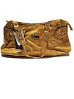 Sag Harbor Yellow Faux Crocodile Shoulder Bag Roomy Lined Pockets 9x17x3”