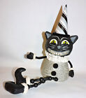 Halloween Black Cat Paper Mache Hocus Pocus Folk Art Figure  14