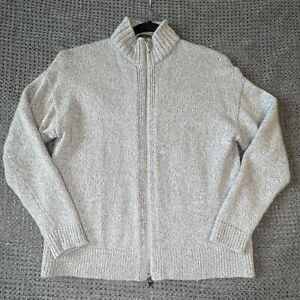 Lafayette 148 Stand Collar Cashmere  Silk Wool Cardigan Zip Jacket Size Medium M