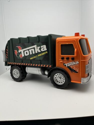 Hasbro 2010  Tonka Truck Trash Recycling Green & Orange Light Sound Electronic