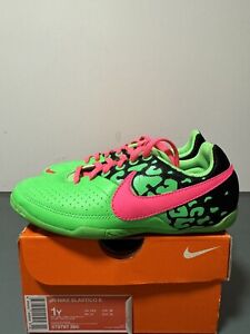 Nike JR Elastico II PS Neo Lime Indoor Soccer Cleats Size 1Y 579797-360