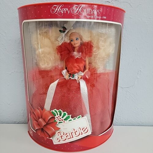 1988 HOLIDAY BARBIE MIB 1st Special Edition Christmas Mattel Doll Red Vtg 1703