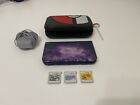 Nintendo 3DS XL Galaxy Edition bundle with case, stylus, charger, and 3 games
